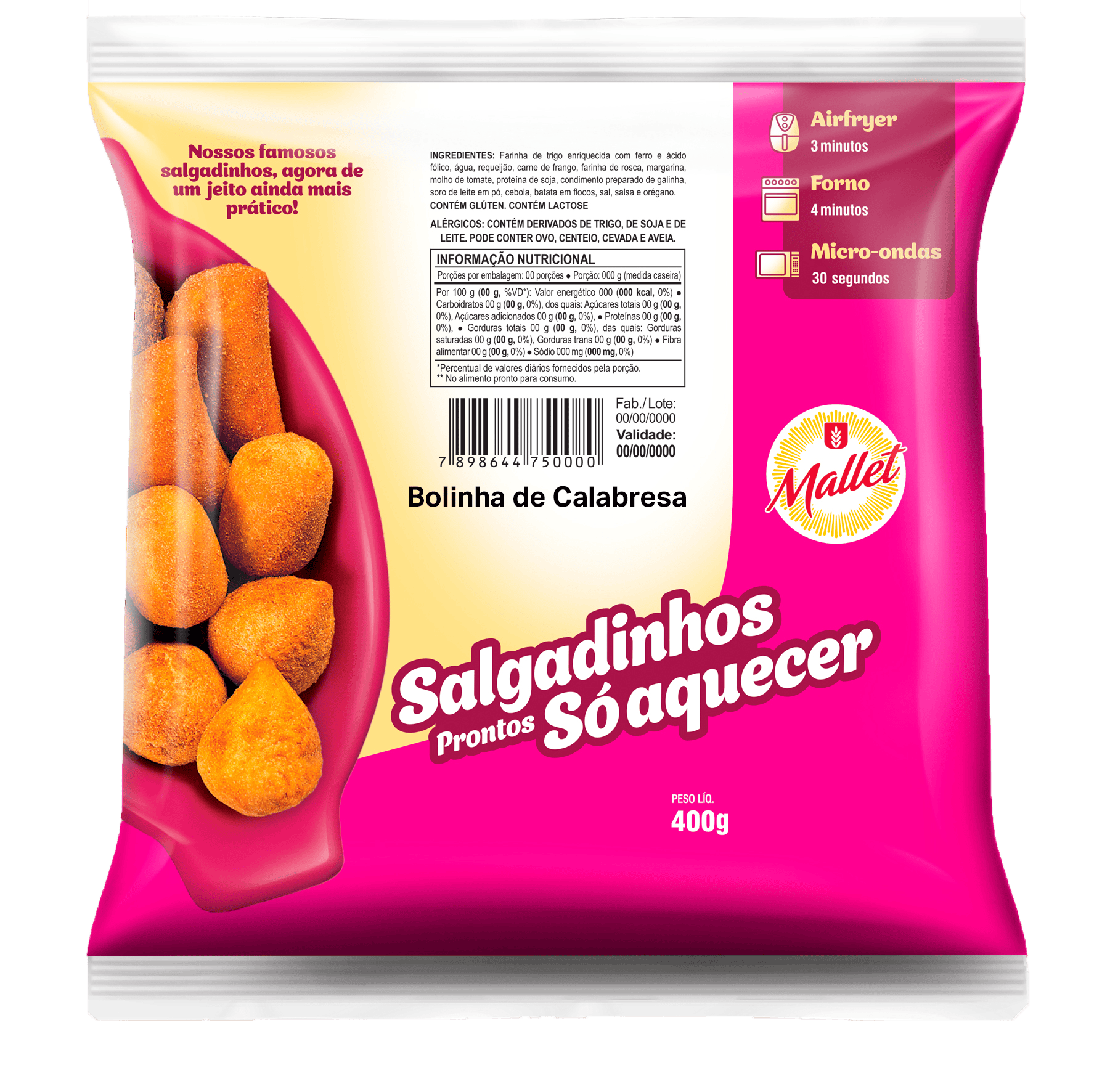 Salgados Coquetel Congelados Bolinha de Calabresa