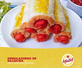 Enroladinho de Salsicha com Pão de Forma em 26/08/2020